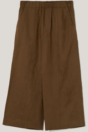 Jigsaw Brown Relaxed Mara 100% Linen Trousers 16