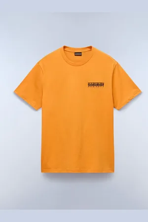 Napapijri Orange Vignoni Back Printed Short Sleeve 100% Cotton T-Shirt XL