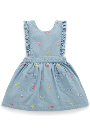 Purebaby 100% Cotton Embroidered Pinafore Dress Upto 3 Months (50