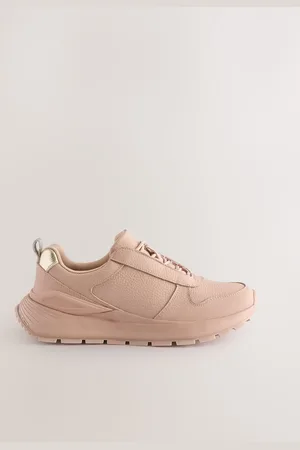 Next Pink Nude Forever Comfort Leather Wedge Lace Up Trainers AU 6 (EU 37)
