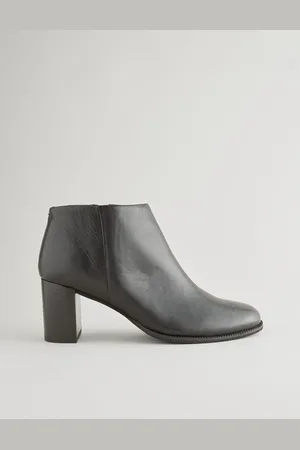 Next Black Leather Forever Comfort Leather Block Heeled Almond Toe Boots AU 10 (EU 42)