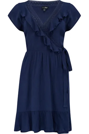 Pour Moi Crinkle Frill Wrap Beach Dress AU 14
