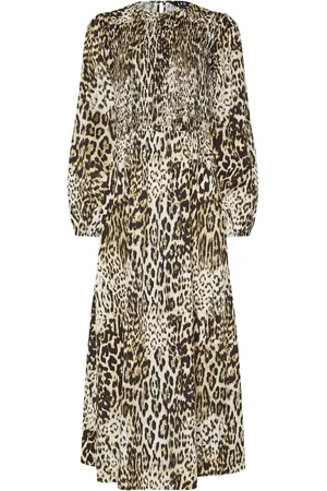 Long Tall Sally Animal Print Shirred Midaxi Dress AU 8 Tall
