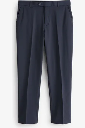 Next Navy Blue Relaxed Tapered Fit Stretch Smart Trousers 40W x 31L (UK 40 R)