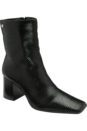 Ravel Black Snake Effect Print Leather Ankle Boots AU 5 (EU 36)