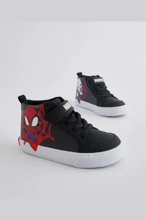 Next Black Standard Fit (F) Spidey and Friends Elastic Lace Touch Fastening Boots AU 6 (EU 23)