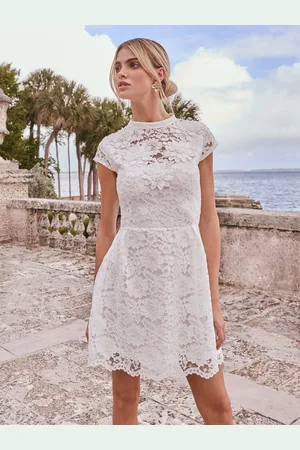 Lipsy London Petite Lace Short Sleeve Lantern Mini Dress 6