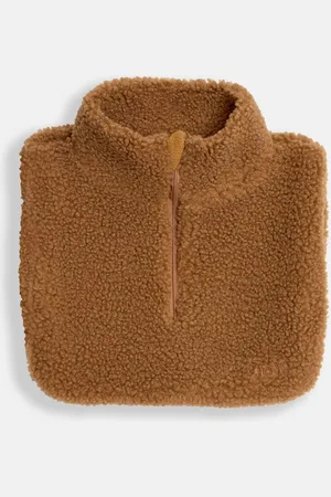 JoJo Maman Bébé Brown Borg Zip Neck Cosy One