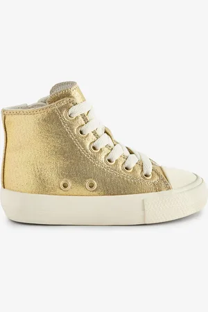 Next Gold Metallic Standard Fit (F) Chunky High Top Trainers AU 5 (EU 21.5)