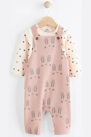 Next Neutral Bunny Jersey Baby Dungaree and Bodysuit Set (0mths-2yrs) 6