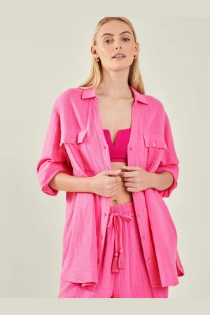 Accessorize Long Sleeve Crinkle 100% Cotton Shirt XS