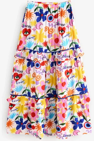 Eleanor Bowmer Dreamer Print Tiered Long Skirt XL