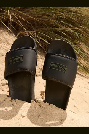 Barbour Black Cresswell Sliders uk10eu44