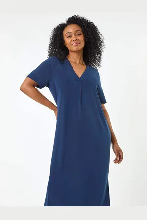 Roman Petite V-Neck Stretch Midi Dress AU 16