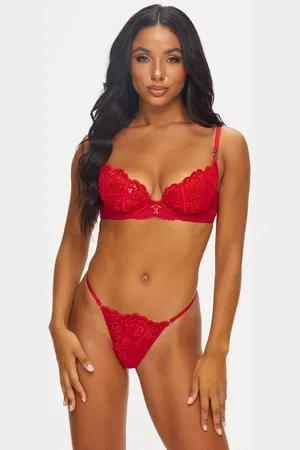 Ann Summers Red The Icon Sequin Non Pad Plunge Bra 32 C