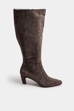Long Tall Sally Brown Knee Micro Kitten Knee High Boots AU 10 (EU 41)