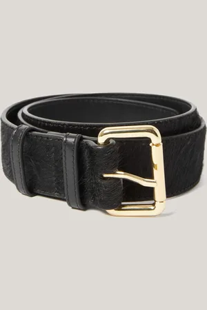 Jigsaw Black Calf Hair Belt L
