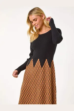 Roman Petite Contrast Knit Dress AU 16