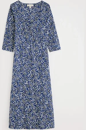 Seasalt Cornwall Secret Cove 3/4 Sleeve Midi Dress AU 18