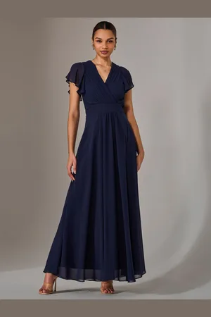 Jolie Moi Chiffon Pleated Maxi Dress AU 10