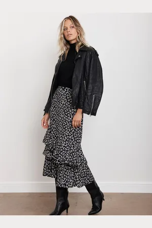 mint&berry Bow Print Ruffle Midi Skirt AU 10