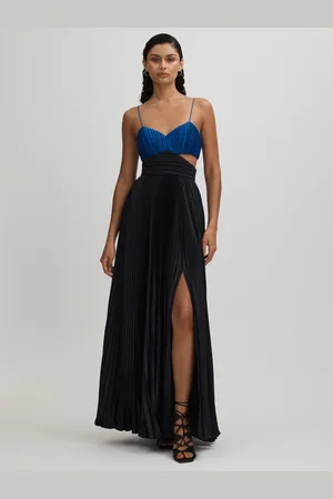AMUR Pleated Cut-Out Maxi Dress AU 10