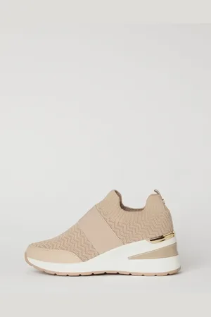 Lipsy London Neutral Chunky Wedge Pull On Runner Trainers AU 7 (EU 38)