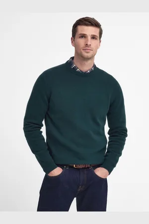 Barbour Green Essential Patch Crew Jumper M