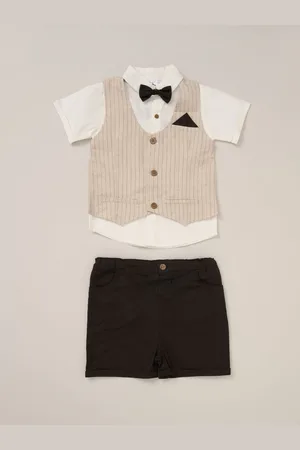 Little Gent 100% Cotton Shirt with Mock Waistcoat Shorts and Bowtie Outfit Set 3 Years (98cm)