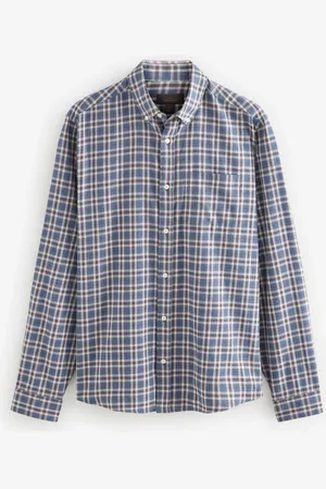 Next 100% Cotton Signature Brushed Flannel Check Long Sleeve Oxford Shirt 3XL