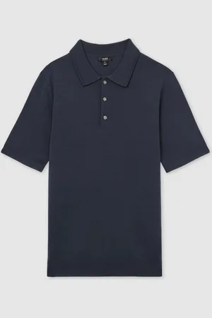 Reiss Manor Merino Wool Short-Sleeve Polo Shirt XL