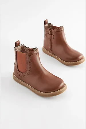Next Tan Brown Standard Fit (F) Chelsea Ankle Boots AU 7 (EU 24)