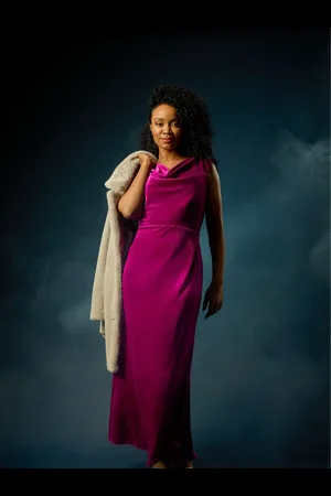 Roman Petite Cowl Neck Velvet Maxi Dress AU 12