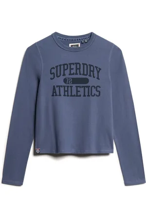 Superdry Mariner Navy Athletic Ringer Slim Long Sleeve Top AU 16