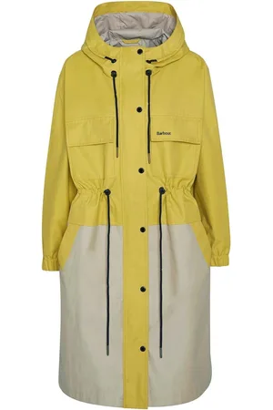 Barbour Yellow Evie Showerproof Parka AU 12