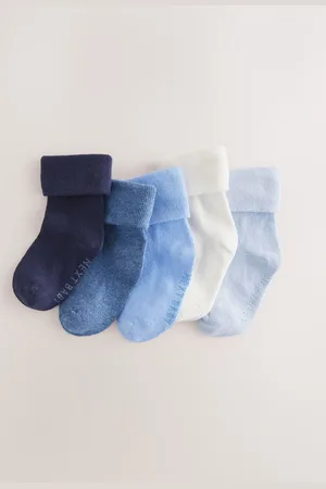 Next Blue Roll Top Baby Socks 5 Pack (0mths-2yrs) First Size