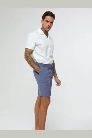 Harry Brown Decorate Cotton Linen Blend Shorts 42
