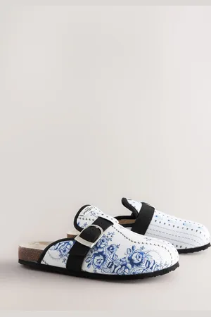 Cath Kidston Blue Rose Pearl Mule Slippers XL