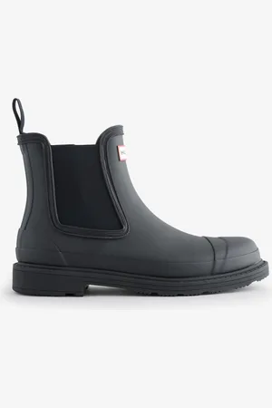 Hunter Womens Chelsea Commando Black Wellies Boots AU 9 (EU 40.5)