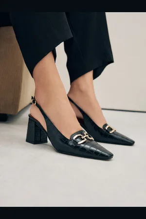 Next Extra Wide Fit Forever Comfort Square Toe Hardware Slingback Block Heels AU 6 (EU 37)