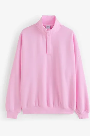 Gym + Coffee Pink Womens Snap Collar Sierra Sweatshirt XS