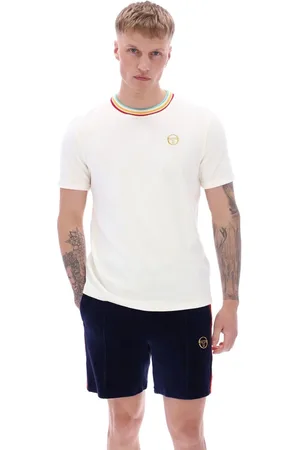 Sergio Tacchini White Slice Velour T-Shirt L
