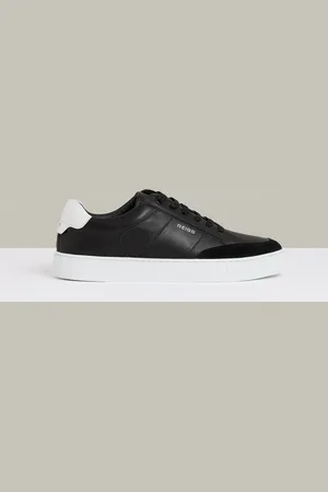 Reiss Black Ashton Suede Toe Cap Leather Trainers AU 7 (EU 41)