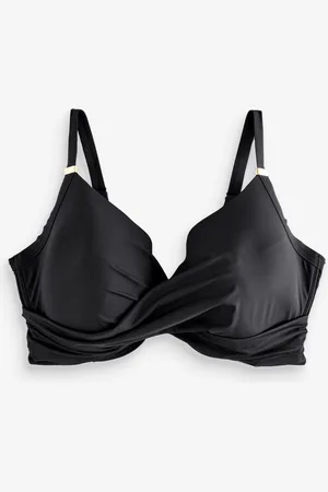 Simply Be Black Magisculpt Twist Front Wired Bikini Top 36 E