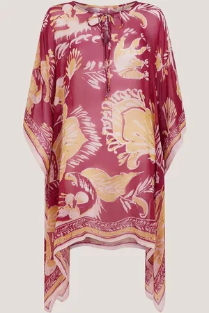 Monsoon Red Misha Ornate Print Mini Kaftan One
