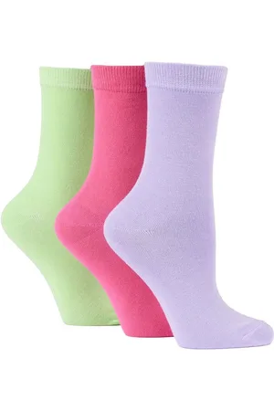 Wild Feet Purple Bamboo Plain Crew Socks 3 Pack One