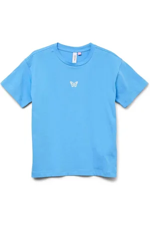 VERO MODA Blue Girls Short Sleeve Back Print Jersey Tshirt 7