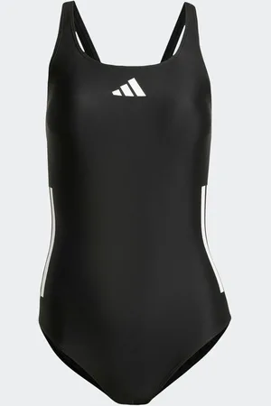 adidas Black 3 Stripe Bold Swimsuit 36