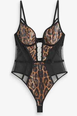 Ann Summers Brown Wilder Nights Animal Sequin Body medium