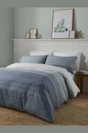 FUSION Blue Fairhaven Easycare Duvet Cover Set Single